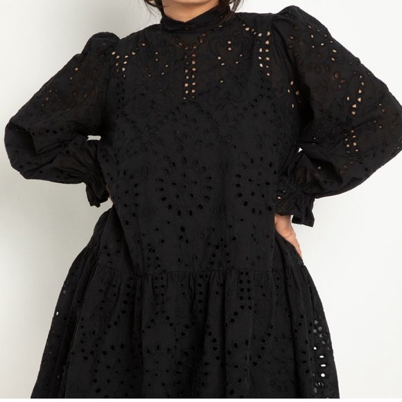 Eloquii Dresses & Skirts - ELOQUII Black Eyelet Mini Dress Size 18